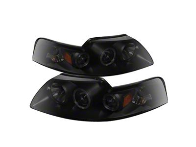 Spyder Auto Ford Mustang 99-04 Projector Headlights LED Halo Blk Smke - 5078469