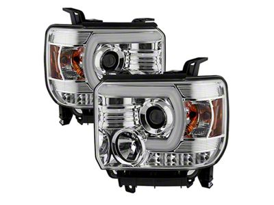 Spyder Auto GMC Sierra 14-16 Projector Headlights Light Bar DRL Chrome - 5080622