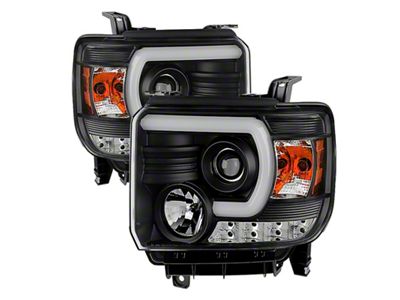 Spyder Auto GMC Sierra 14-16 Projector Headlights Light Bar DRL Blk - 5080851