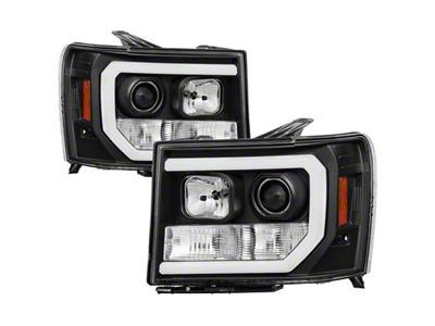 Spyder Auto GMC Sierra 1500/2500/3500 07-13 V2 Projector Headlights- Black PRO-YD-GS07V2-LBDRL-BK - 5083630