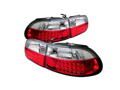 Spyder Auto Honda Civic 92-95 3DR LED Tail Lights Red Clear - 5004741