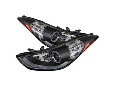 Spyder Auto Hyundai Elantra 11-13 Projector Headlights LED Halo DRL Blk - 5073662
