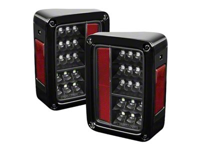 Spyder Auto Jeep Wrangler 07-15 LED Tail Lights Black ALT-YD-JWA07-LED-BK - 5070395