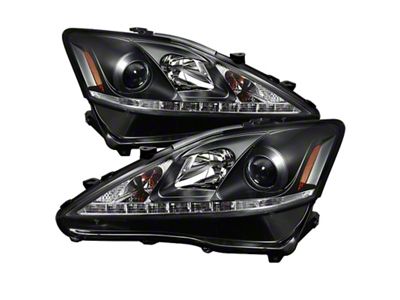 Spyder Auto Lexus IS 250/350 2006-2010 Projector Headlights DRL Black PRO-YD-LIS06-DRL-BK - 5080059