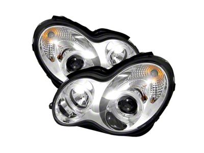Spyder Auto Mercedes Benz C-Class 01-05 4 DrProjector Headlights Halogen-LED Halo - 5011268