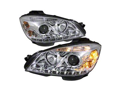 Spyder Auto Mercedes Benz C-Class 08-11 Projector Headlights Halogen - DRL - 5042255