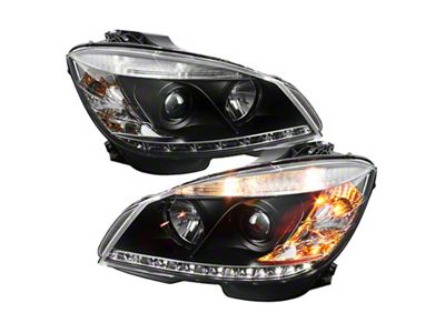 Spyder Auto Mercedes Benz C-Class 08-11 Projector Headlights Halogen - DRL - 5042262