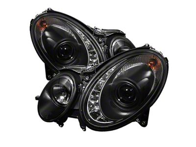 Spyder Auto Mercedes Benz E-Class 03-06 Projector Halogen Model- DRL- Blk - 5017482