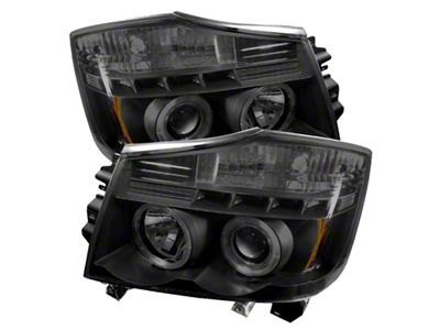 Spyder Auto Nissan Titan 04-14 Projector Headlights LED Halo LED Blk - 5078605
