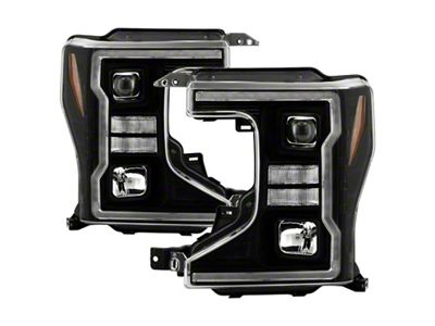 Spyder Auto Signature 20-22 Ford F250/F350 Halogen Proj. Headlights - Black - 5088628
