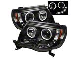 Projector Headlights LED Halo LED Black (05-11 Toyota Tacoma)