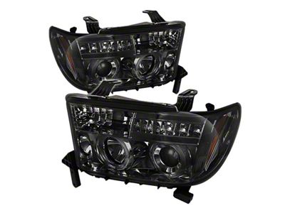 Spyder Auto Toyota Tundra 07-13 Projector Headlights LED Halo LED Smke - 5012043