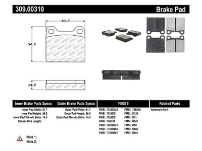 StopTech Performance 98-04 Volvo C70/98-00 V70 Rear Brake Pads - 309.00310
