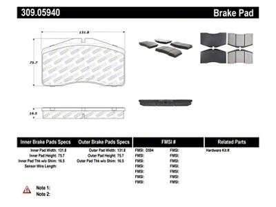 StopTech Performance 92-98 Porsche 911 Front Brake Pads - 309.05940