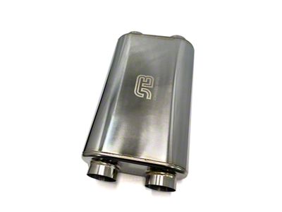 Stainless Bros 17in OAL 2.5in Oval SS304 Polished Finish Muffler - 616-06323-2120