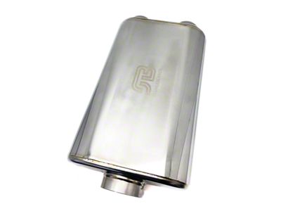 Stainless Bros 17in Overall Length 3in Thin Oval SS304 Muffler - 616-07623-0230