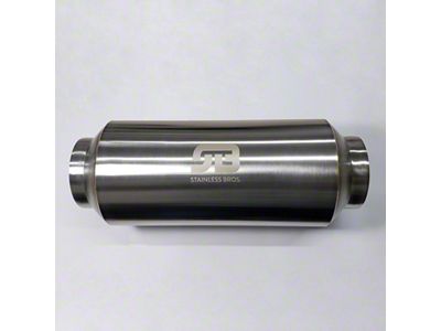 Stainless Bros 3.0in x 12.0in OAL Lightweight Muffler - Polished - 615-07613-1000