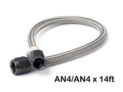 NOS Stainless Steel Braided Hose; -4AN; 14 ft.; Black; - 15295B