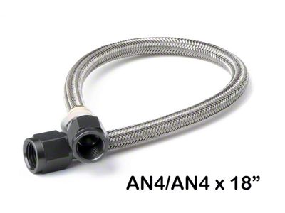 NOS Stainless Steel Braided Hose; -4AN; 18 in. Long; Black; - 15220B