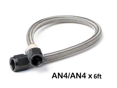 NOS Stainless Steel Braided Hose; -4AN; 6 ft.; Black; - 15260B