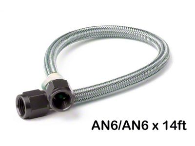 NOS Stainless Steel Braided Hose; -6AN; 14 ft. Long; Black; - 15475B