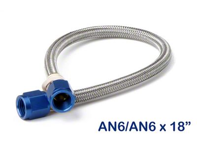 NOS Stainless Steel Braided Hose; -6AN; 18 in.; Blue; - 15405;