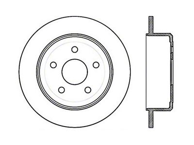 StopTech 12 Jeep Wrangler Rubicon Drilled Right Rear Rotor - 128.67067R