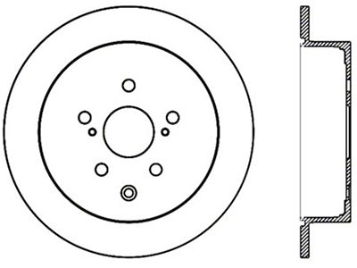 StopTech 14-16 Toyota Highlander Sport Drilled Rear Passenger Side Brake - 128.44166R