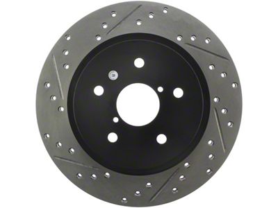 StopTech 16-17 Subaru WRX w/Eyesight Technology Sport Slotted & Drilled - 127.47037R