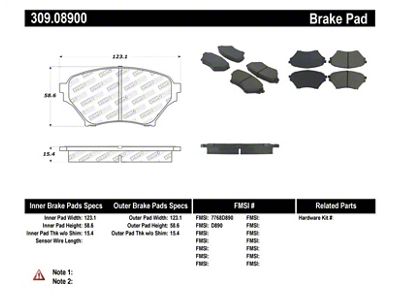 StopTech Performance 01-05 Miata w/ Sport Suspension Front Brake Pads - 309.08900
