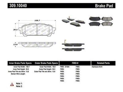 StopTech Performance 03-05 WRX Rear Brake Pads - 309.10040
