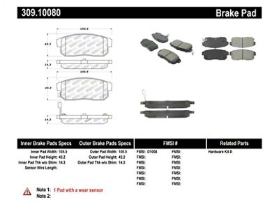StopTech Performance 04-07 RX-8 Rear Pads - 309.10080