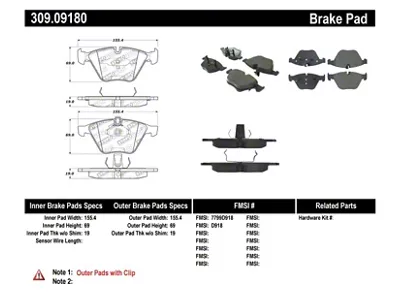 StopTech Performance 07-09 BMW E90/E92/E93 335i Coupe/Sedan Front Brake Pads - 309.09180