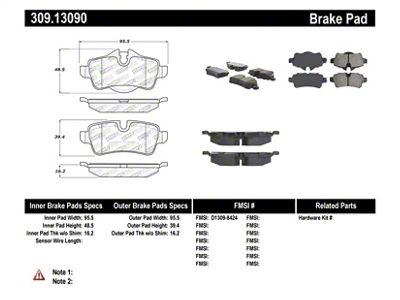 StopTech Performance 07-09 Mini Cooper/Cooper S Rear Brake Pads - 309.13090