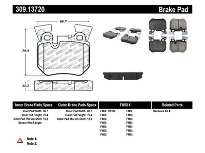 StopTech Performance 08-09 BMW 128i/135i Coupe Rear Brake Pads - 309.13720