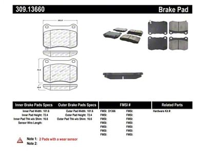 StopTech Performance 08-09 Lexus IS F Rear Brake Pads - 309.13660