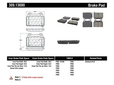 StopTech Performance 08+ Mitsubishi Evolution X Rear Brake Pads - 309.13680