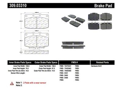 StopTech Performance 89-95 Mazda RX7 Front Brake Pads - 309.03310