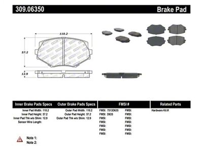 StopTech Performance 94-97/99-05 Miata w/Normal Suspension Front Brake Pads D635 - 309.06350