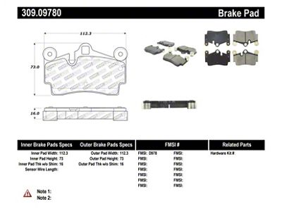 StopTech Performance Brake Pads - 309.09780