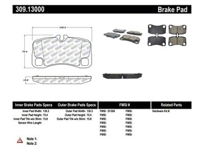 StopTech Performance Brake Pads - 309.13000