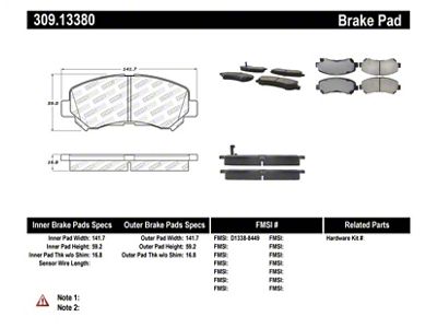 StopTech Performance Brake Pads - 309.13380