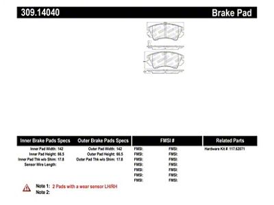 StopTech Performance Front Brake Pads 11-16 Chevy Caprice - 309.14040