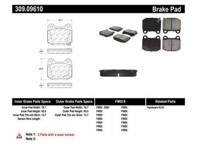 StopTech Performance ST-22 2-Piston Rear Caliper Brake Pads - 309.09610