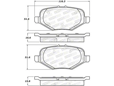 StopTech Sport Brake Pads w/Shims and Hardware - Front - 309.16120