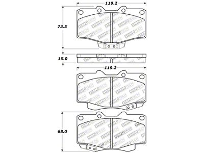 StopTech Sport Brake Pads w/Shims & Hardware - Front - 309.04100