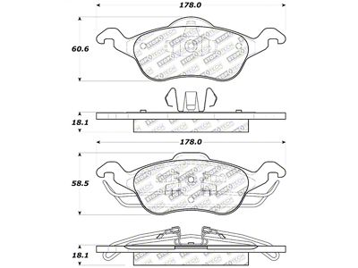 StopTech Street Select Brake Pads - Front - Focus - 305.08160