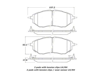 StopTech Street Touring 05-08 Legacy 2.5 GT Front Brake Pads - 308.10780