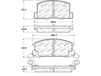StopTech Street Touring 1/90-95/00-05 Toyota MR2/Spyder Rear Brake Pads - 308.06570