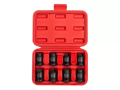 Sunex 1/2-Inch Drive Pipe Plug Impact Socket Set; 8-Piece